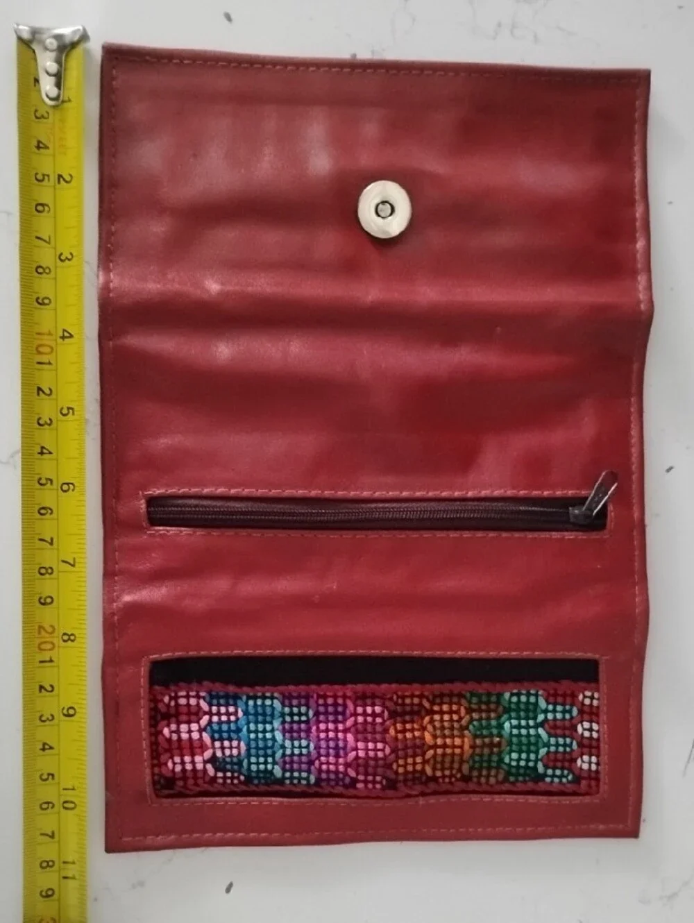 Red Women’s Embroidered Card & Key Holder